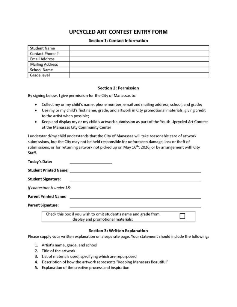 Upcycled Art Contest