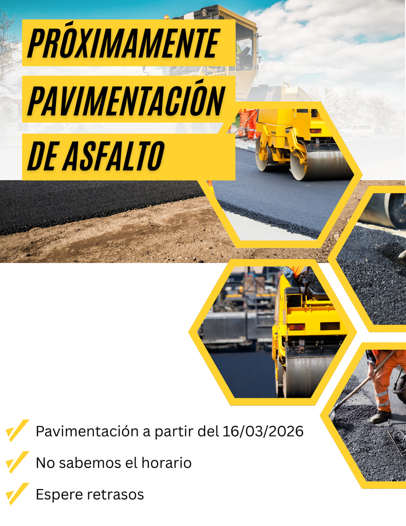 Próximamente pavimentación de asfalto