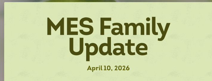 MES Family Update Title Page green with dark green writing