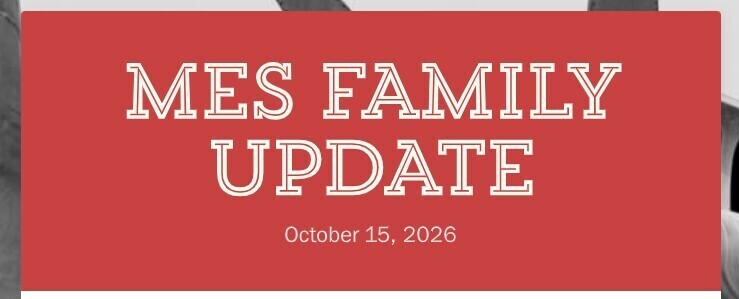 MES Family Update red background  white writing