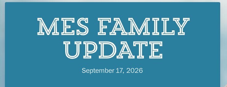 MES Family Update Title blue background white writing