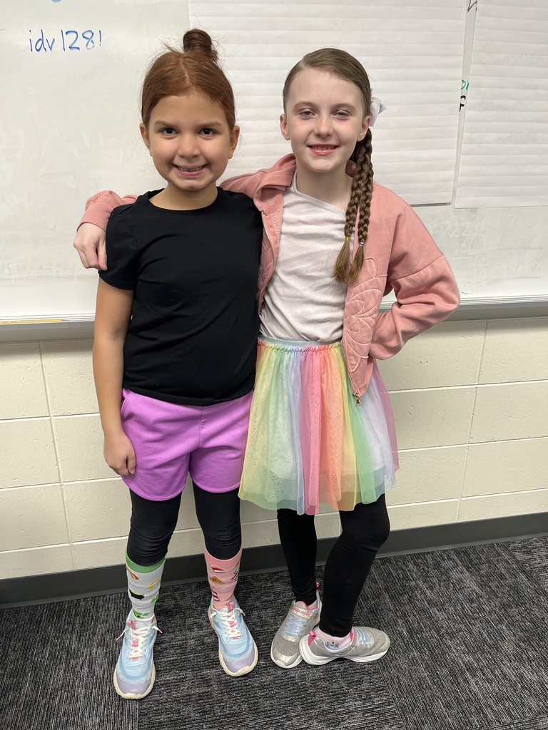 4th grade girls in their wacky wednesday attire