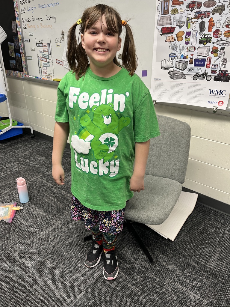 4th grade girl in her wacky wednesday attire 