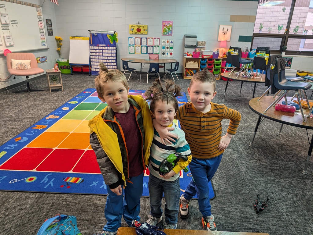 kindergarten boys rocking their wacky wednesday attire 