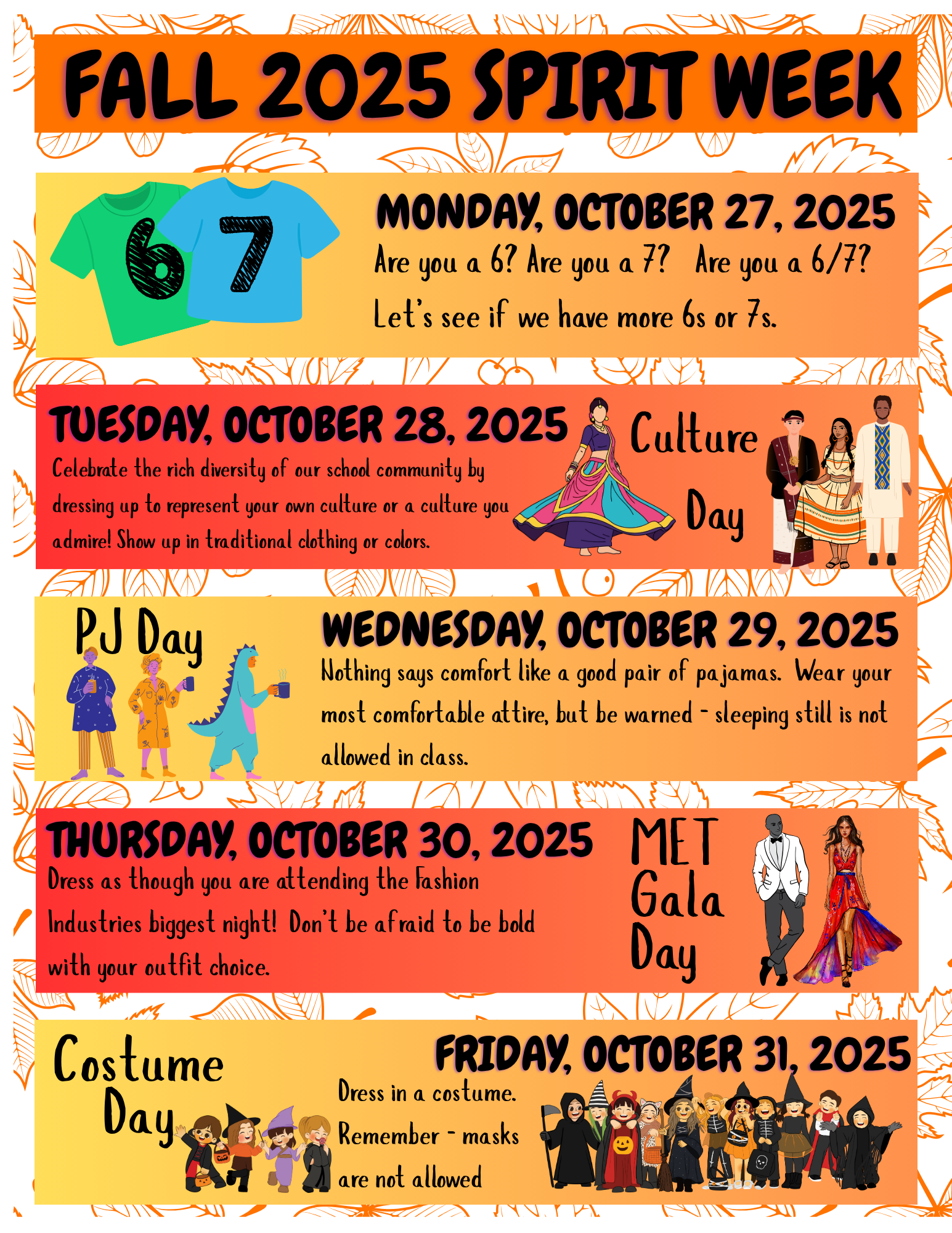 Fall Spirit Week 10/27/25 | Hillside Middle School