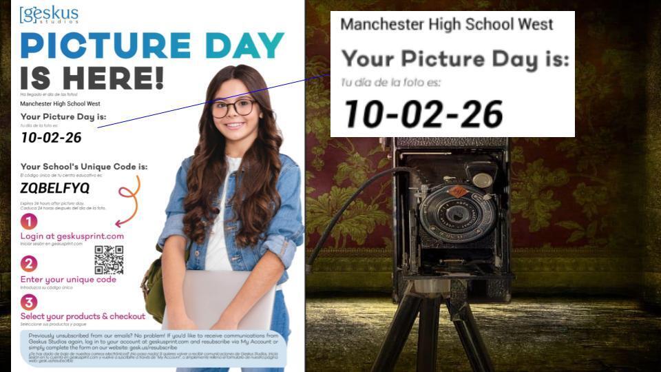 .Picture Day on Friday, October 2nd