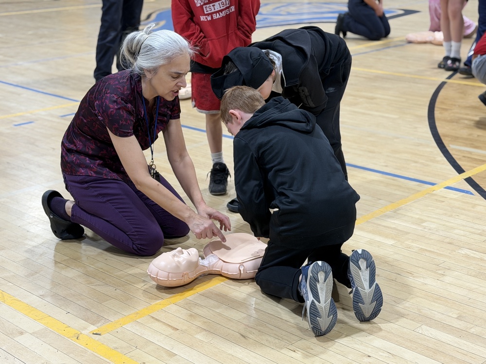 Students learn hands-only CPR