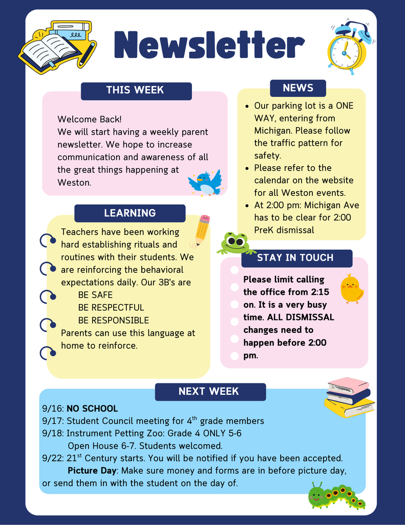 9/15 Weston Parent Newsletter