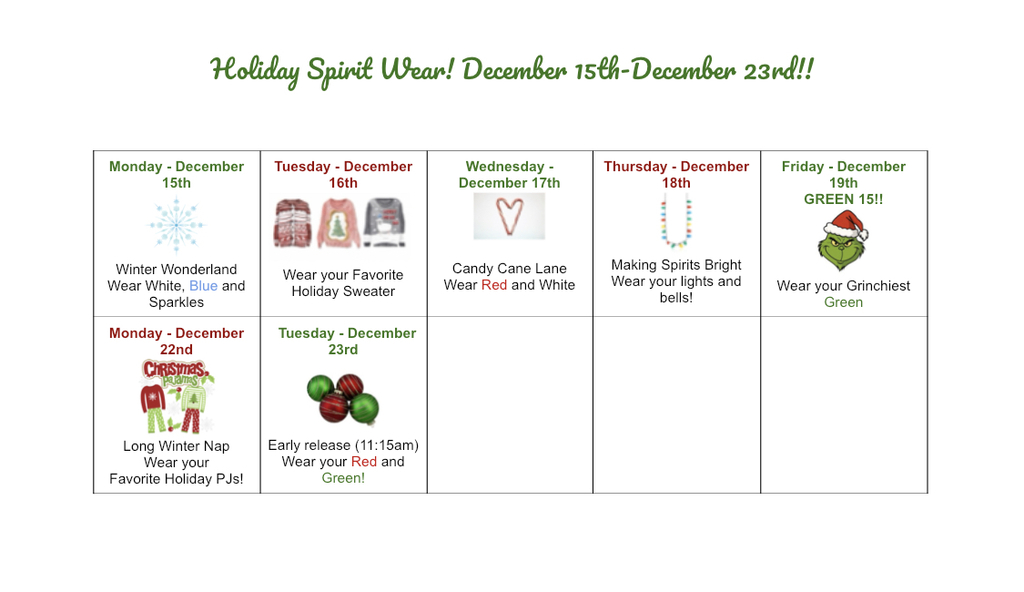 HGF Holiday Spirit Week