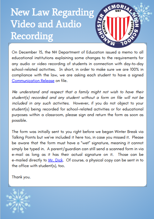 New Law regarding video and audio recording