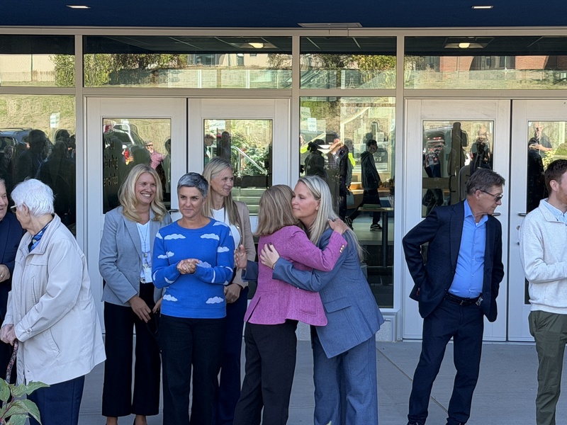 Ribbon cutting ceremony at McLaughlin Middle School for addition and renovation