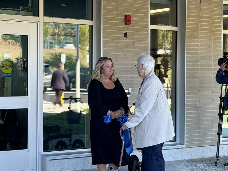Ribbon cutting ceremony at McLaughlin Middle School for addition and renovation
