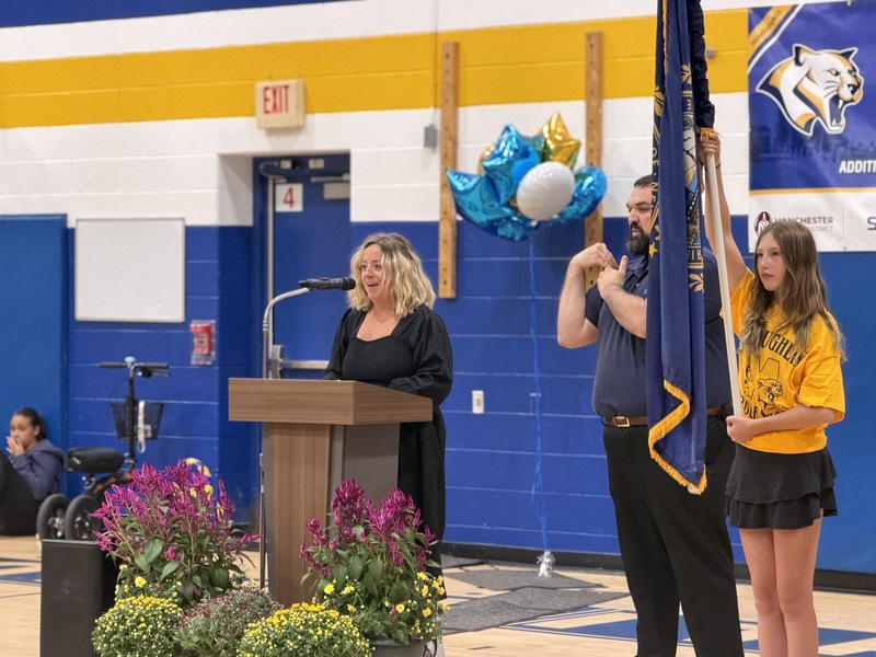Ribbon cutting ceremony at McLaughlin Middle School for addition and renovation