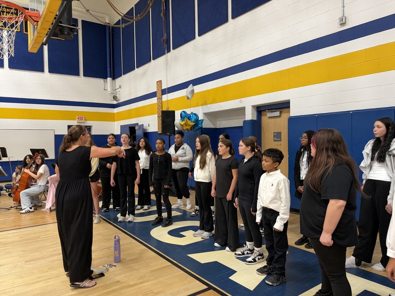 Ribbon cutting ceremony at McLaughlin Middle School for addition and renovation