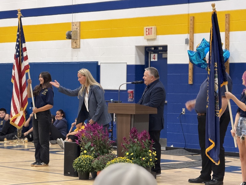 Ribbon cutting ceremony at McLaughlin Middle School for addition and renovation