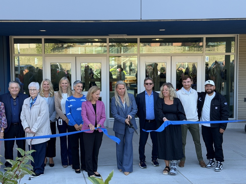 Ribbon cutting ceremony at McLaughlin Middle School for addition and renovation