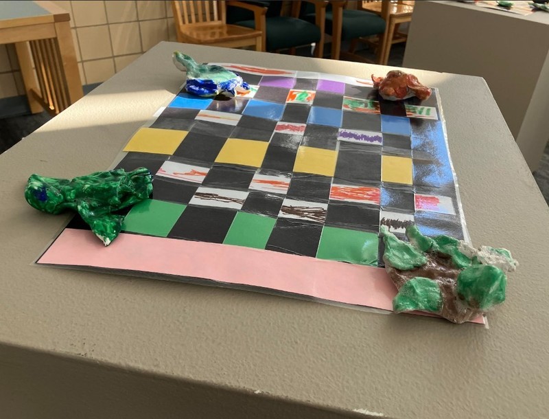 Sea turtle artwork created by Central High adaptive art students