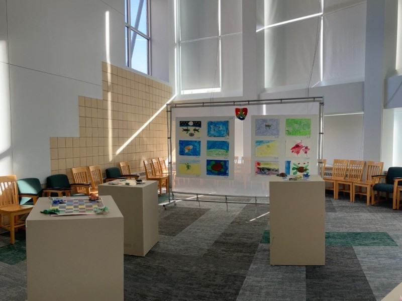 Sea turtle artwork created by Central High adaptive art students