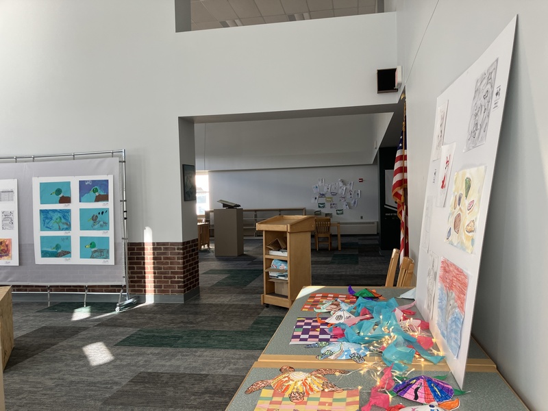 Sea turtle artwork created by Central High adaptive art students