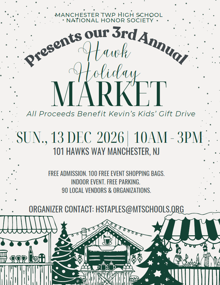 Hawk Holiday Market Flyer, Sunday December 13th 10AM to 3PM