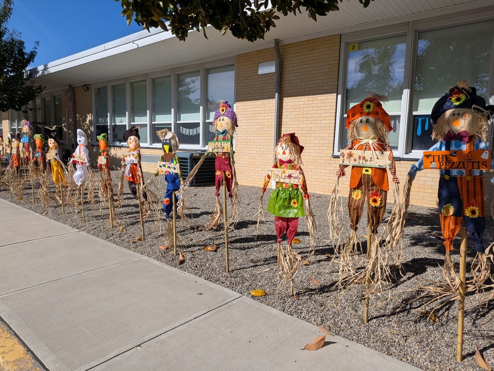 Scarecrows in front of WES