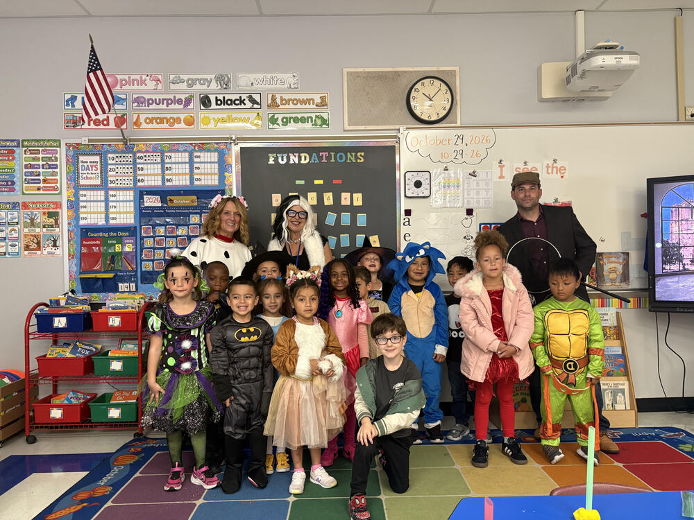 MTES students dressed for Halloween