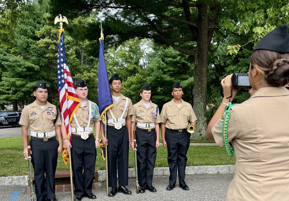MTHS ROTC Color Guard at Attention