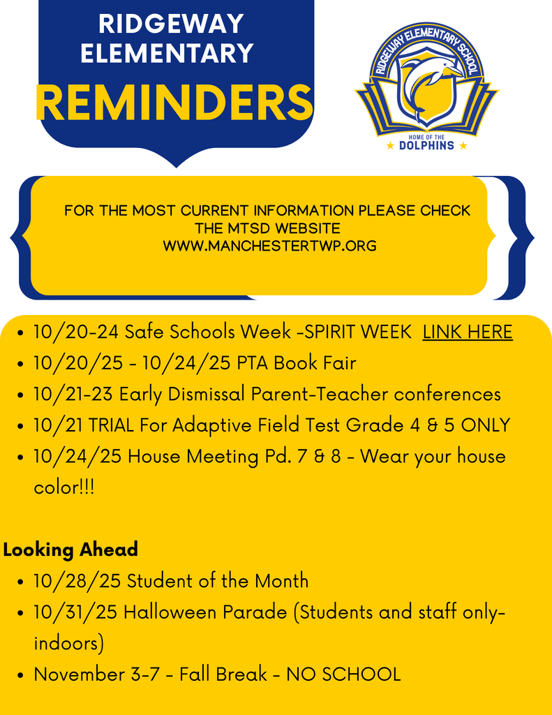 Ridgeway  Reminders 102025
