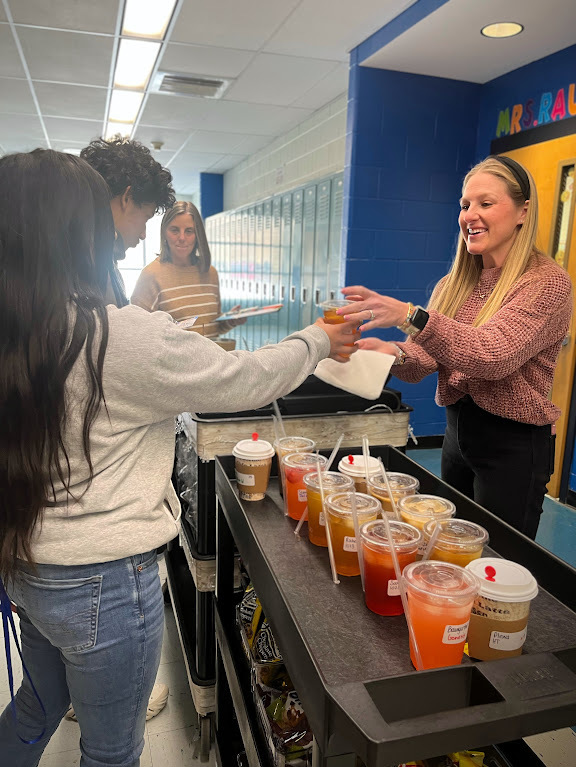 Students in the MTMS small group instructional class deliver coffee, treats, and smiles each Thursday! With handcrafted drinks, homemade baked goods, and their cheerful greeting, “Mustang Joe’s is here, we’re going to bring you cheer!” they’re building real-world skills and spreading positivity!