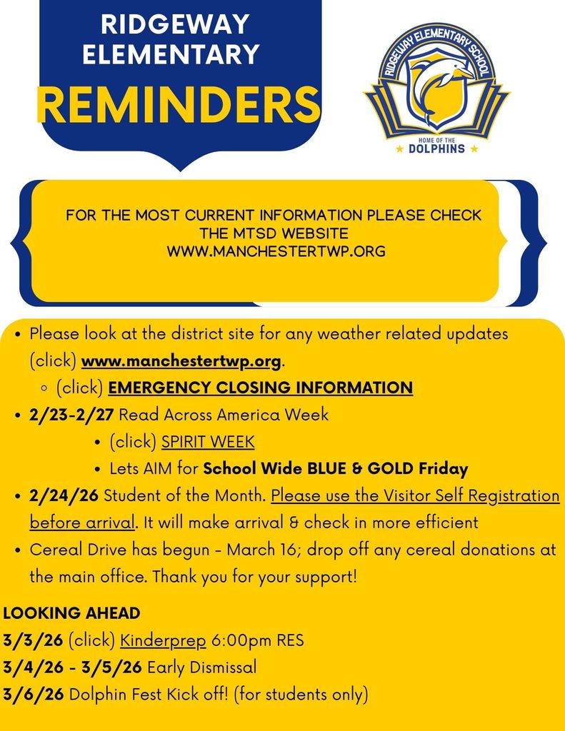 Ridgeway Reminders for the week