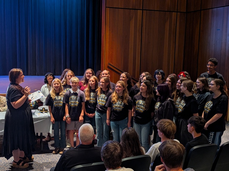 MTMS Chorus sharing a short performance