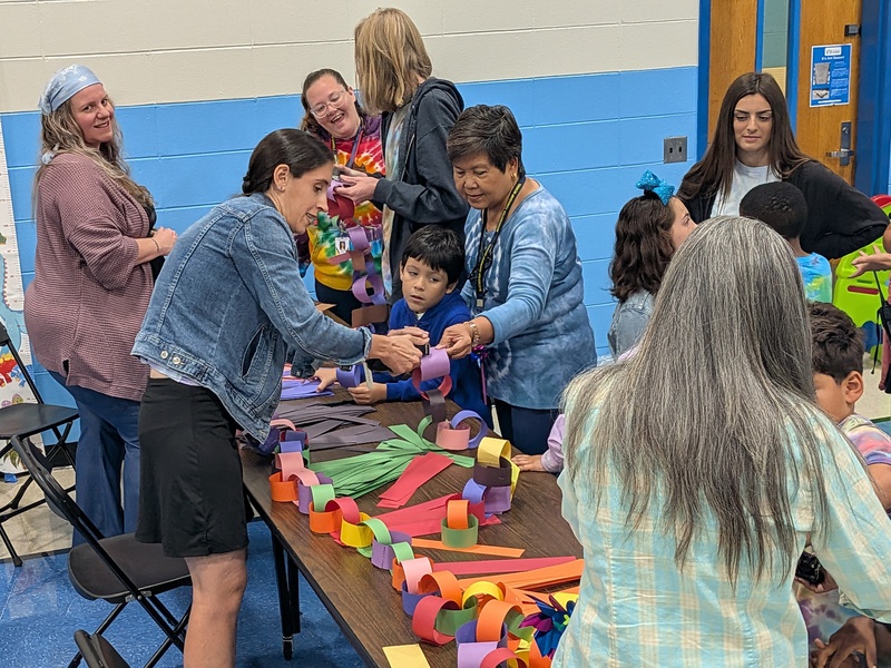 A student works on the Friendship Chain