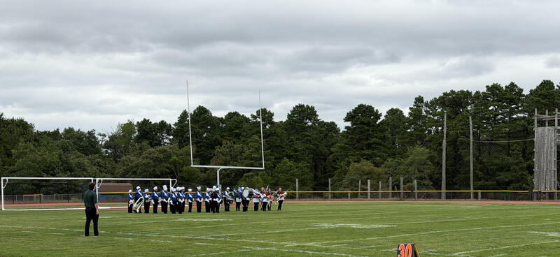 Marching Hawks take the field