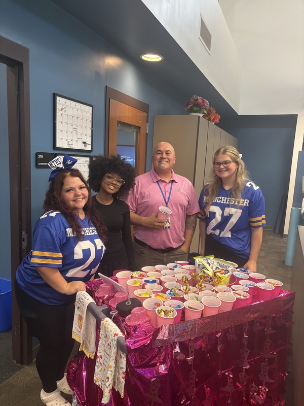 MTHS Staff and Students With Dolly Trolley
