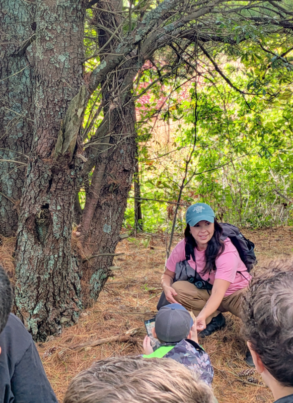 Eco Explorers listening to trail guide
