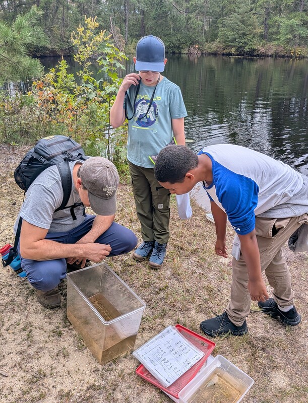 Eco explorers observing wildlife