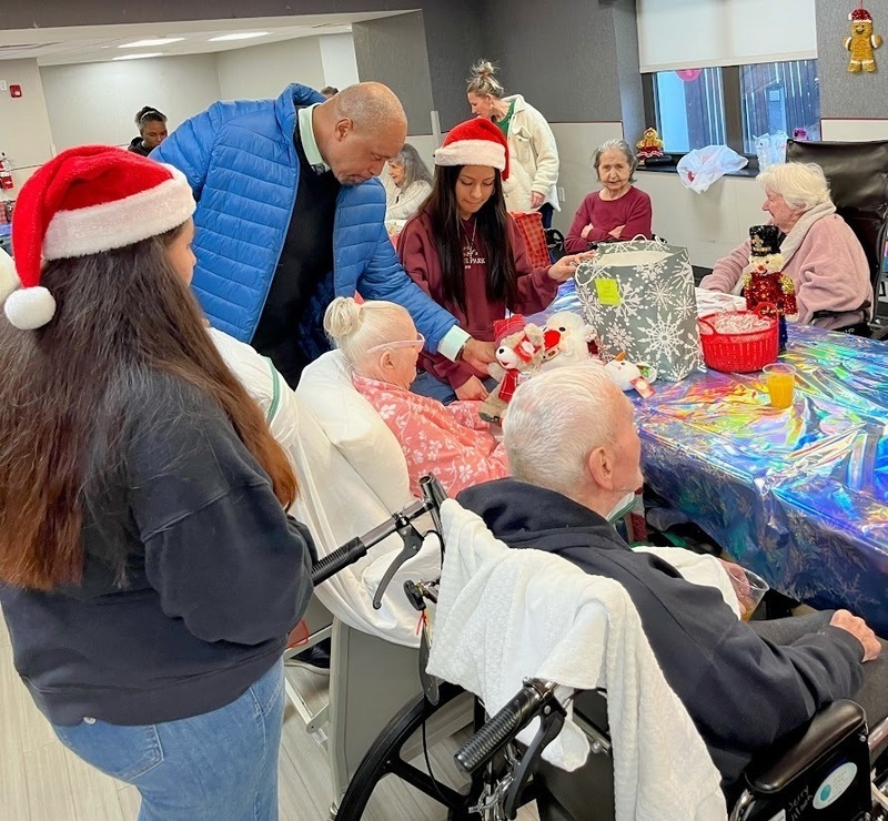 MTHS NHS members volunteering at Santa for Seniors