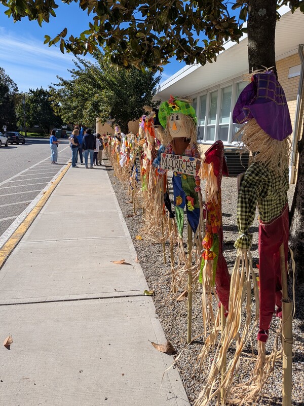 Scarecrows in front of WES