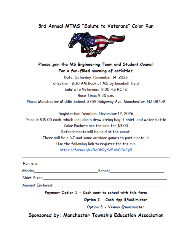 Registration form for the Salute to Veterans Color Run