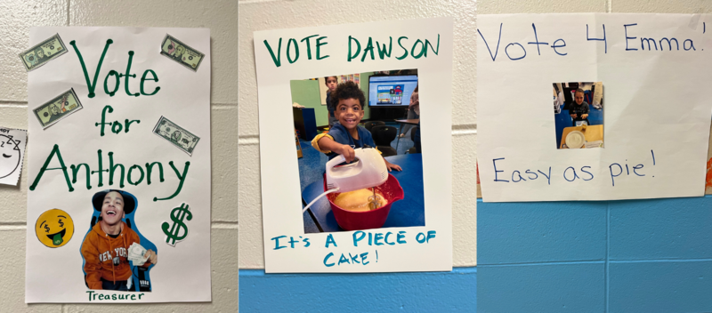 Campaign posters for RDS student council