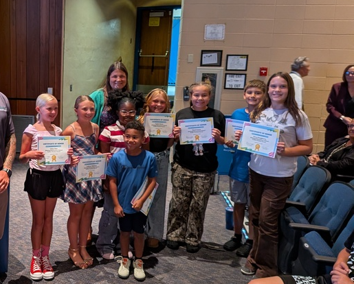 WES receiving recognition certificates