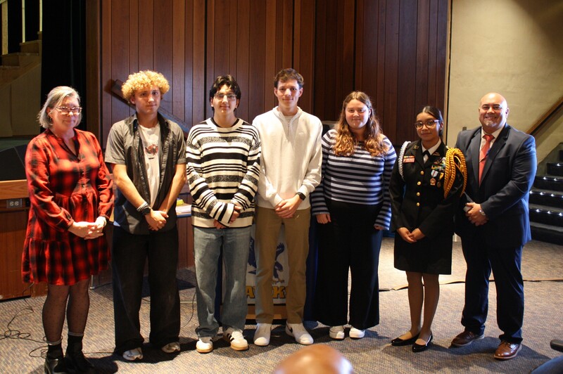 MTHS NHS receiving recognition at the BOE meeting