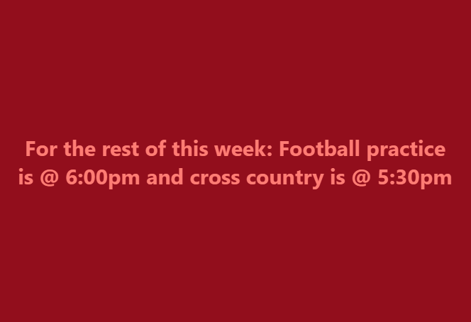 Football & Cross Country Practice