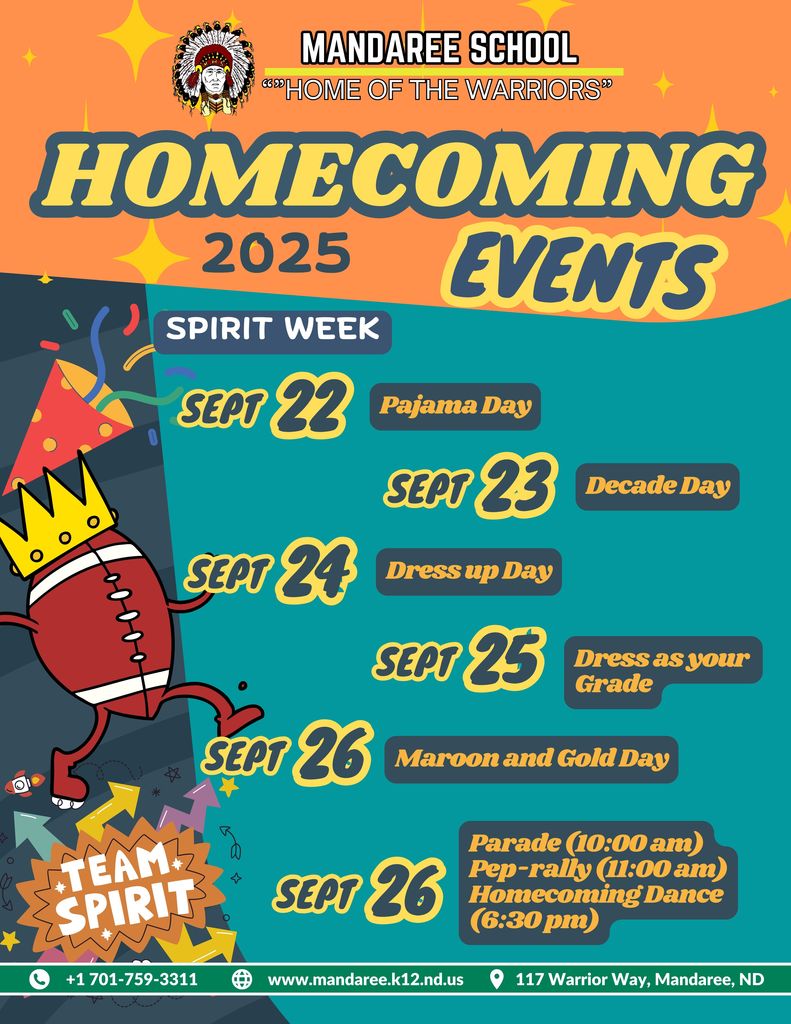 Homecoming Events, see the flyer.