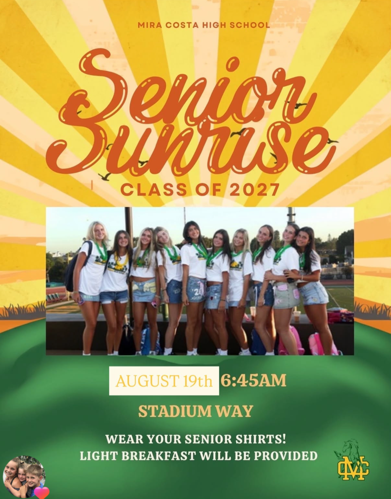 Senior Sunrise for Class of 2027 at 6:45am on Stadium Way