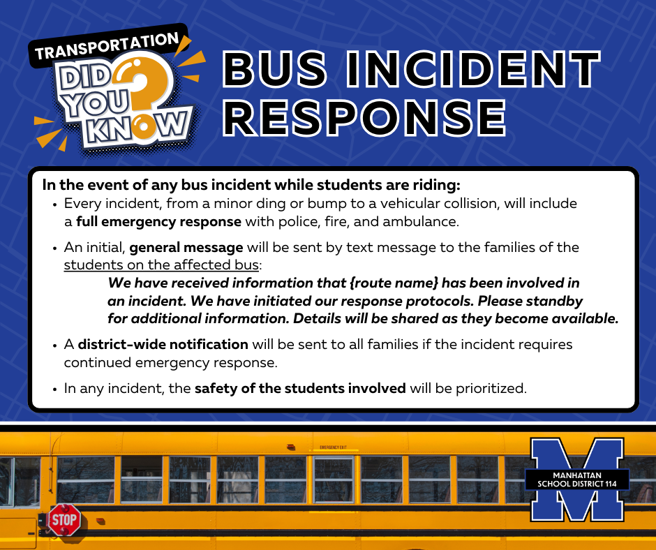 bus incident response information