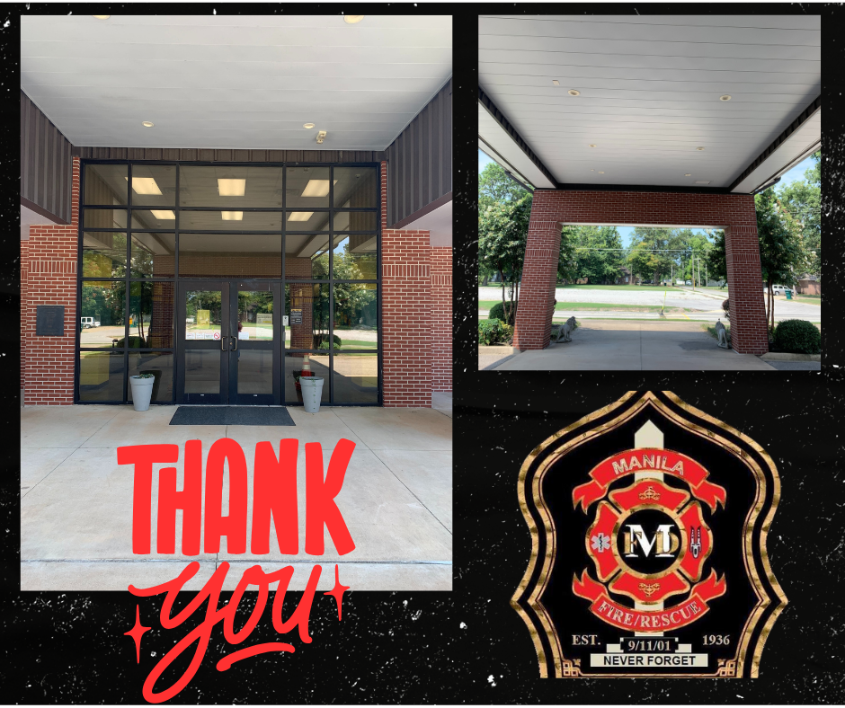 Black background with pictures of elementary school entrance. 