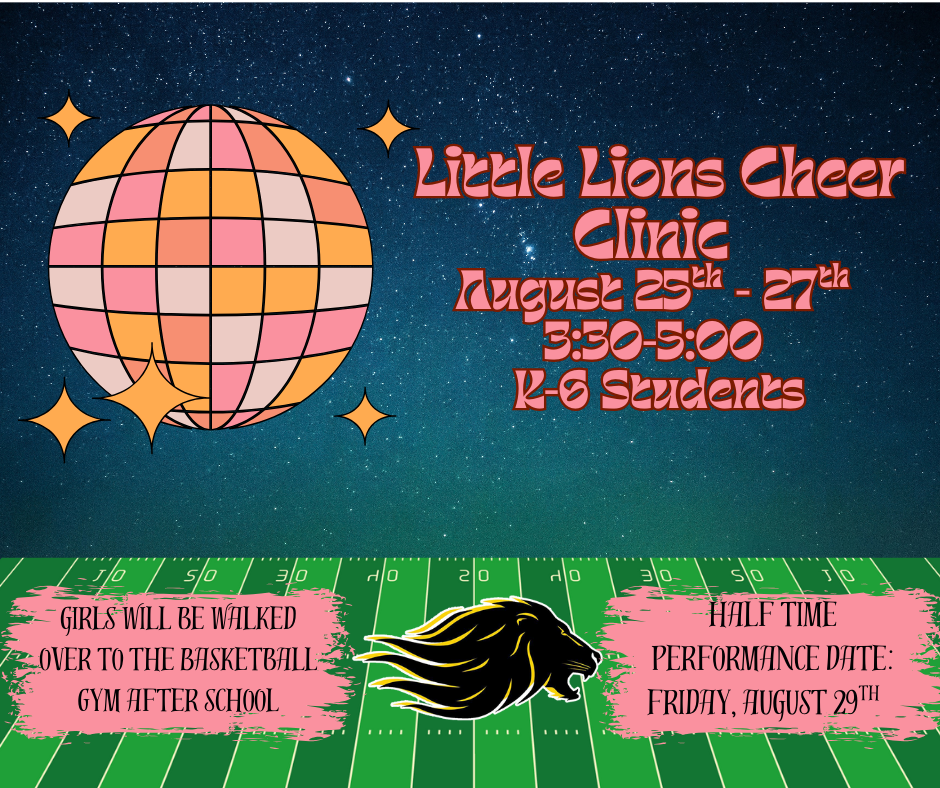 Football field with dark sky background. Multicolored disco ball.