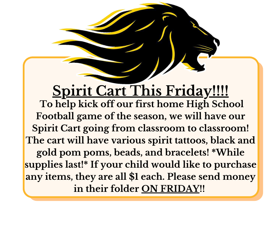 Yellow text box with large lion head.