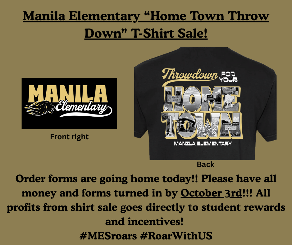 Gold background with black lettering and t-shirt mock up designs for front and back. 
